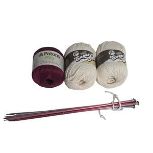 Knitting Needle Yarn Lot Susan Bates Size 7 9 10.5 Sugar’n Cream Silk Bamboo